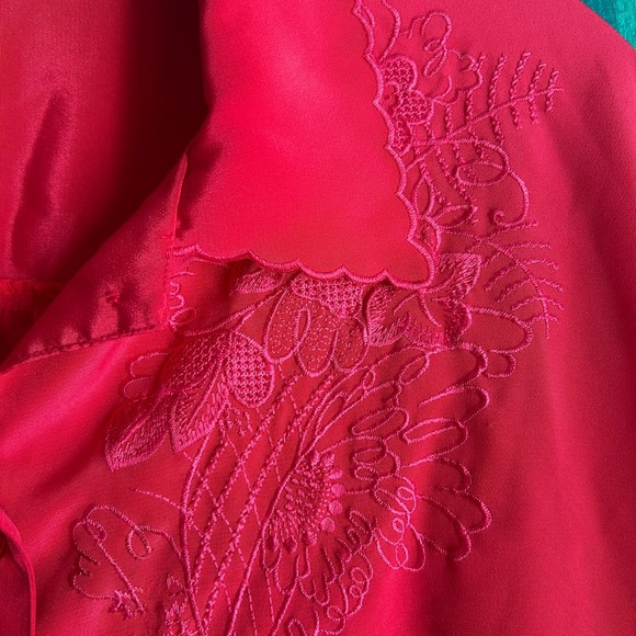 Vintage Red Blouse with Embroidered Details 18 - Picture 3 of 16